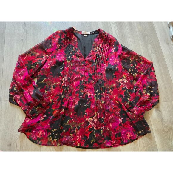 Coldwater Creek Womens Floral Print Blouse Top Size XL - Picture 3 of 9
